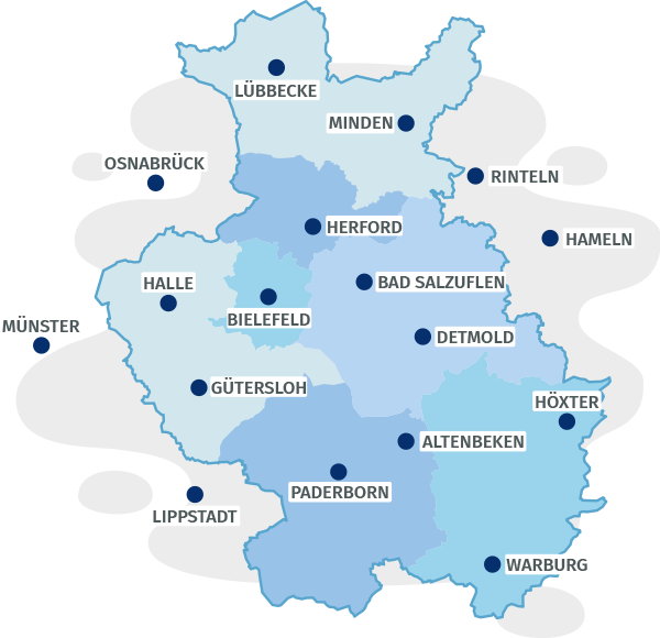 Karte Ostwestfalen-Lippe